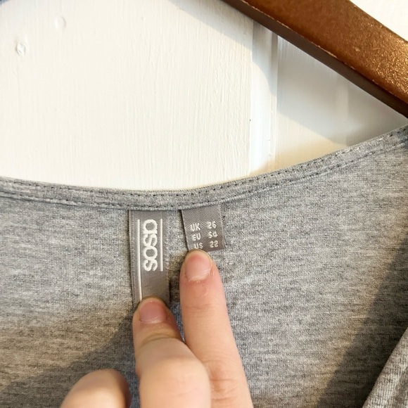ASOS v neck long sleeve grey top size 22 - Picture 3 of 3
